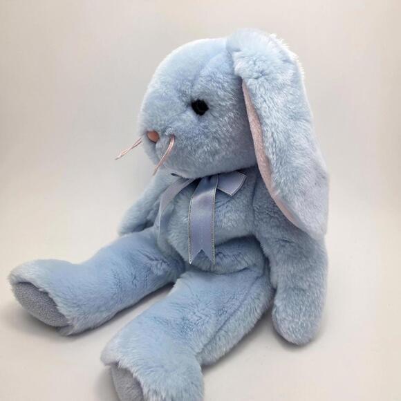 Ty Beanie Buddy “Flippity” the Blue Soft Bunny Rabbit - No Hang Tag (14 inch) - Picture 3 of 4
